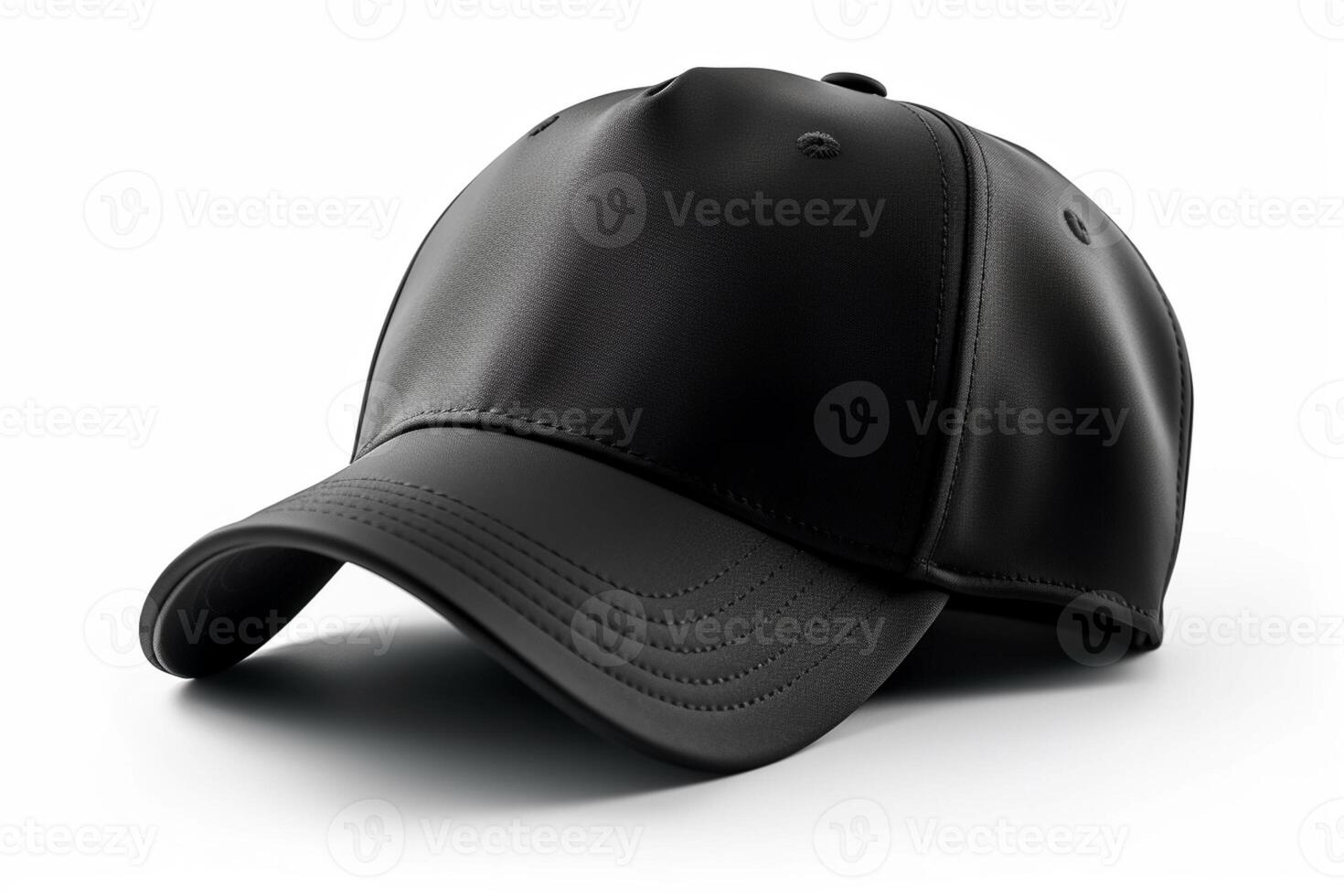 All-Purpose Accessory, Empty Realistic Black Cap Mockup on White Background photo
