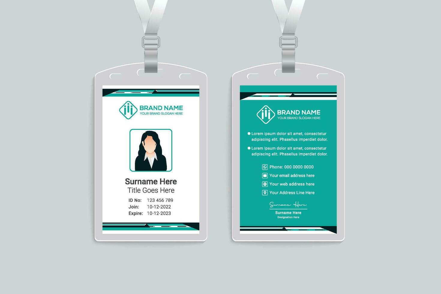 Clean minimal id card design vector