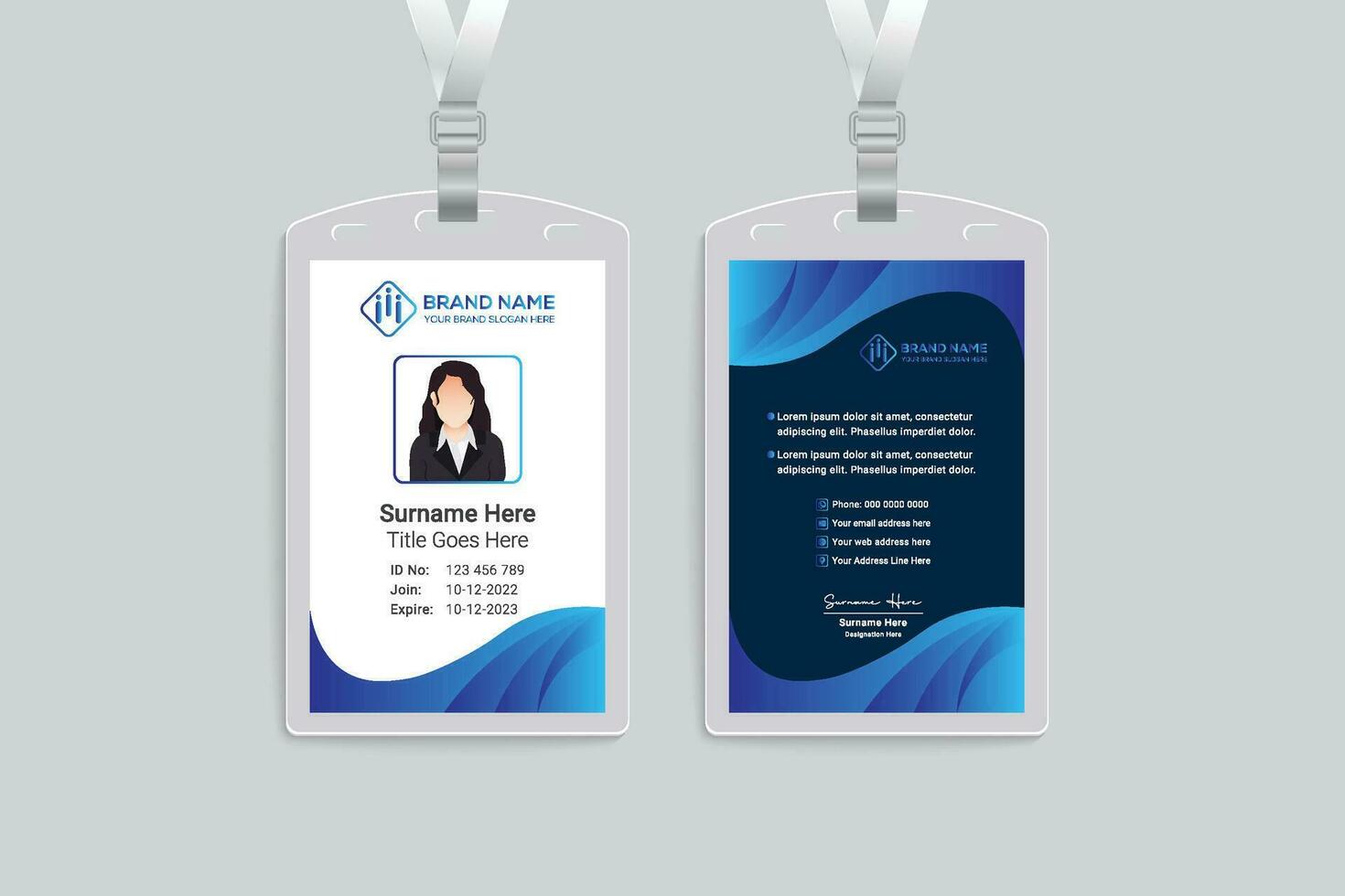 Simple id card template vector