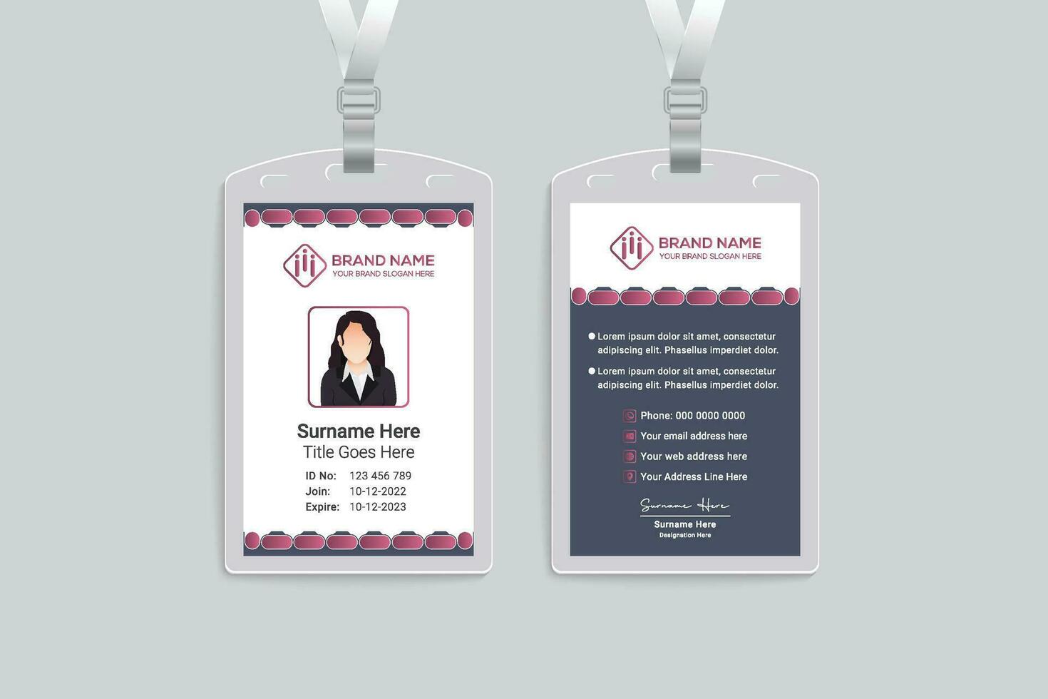 modern id card design template vector