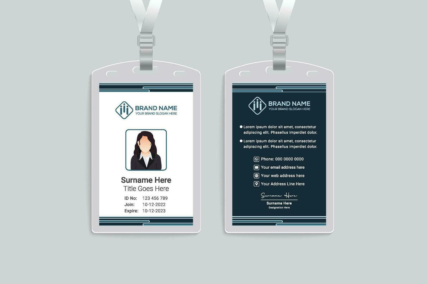 Simple id card template vector