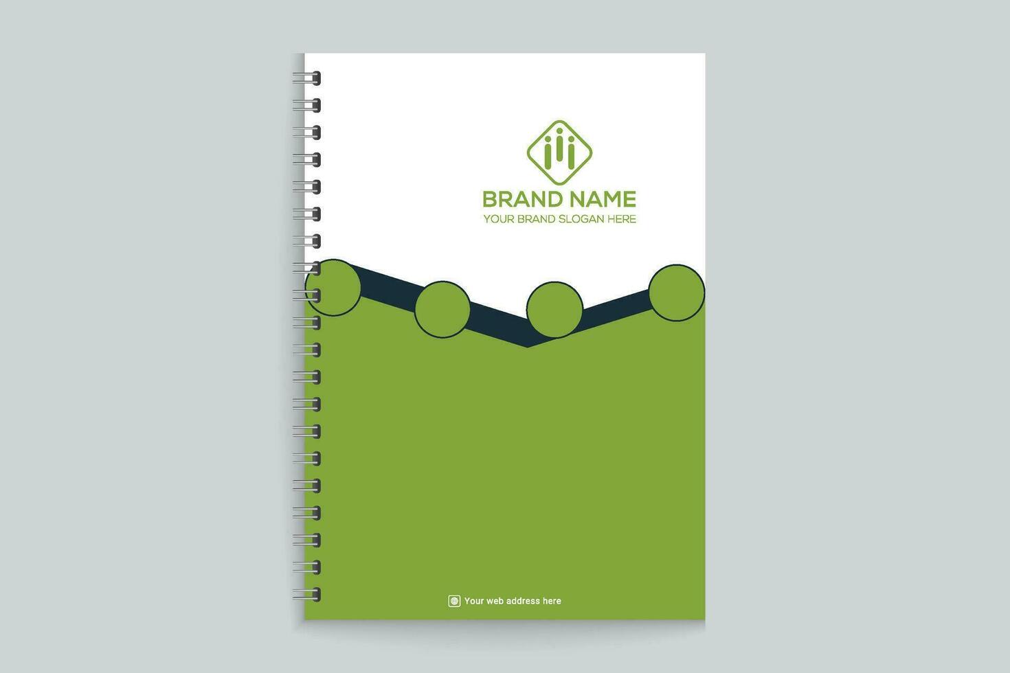 Corporate   green color notebook cover design vector