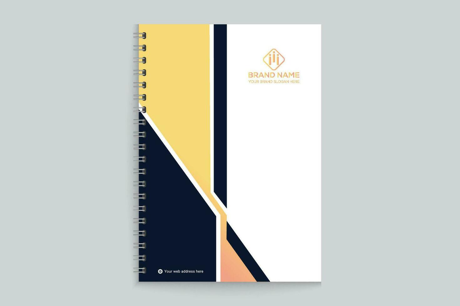 Professional notebook cover mockup vector