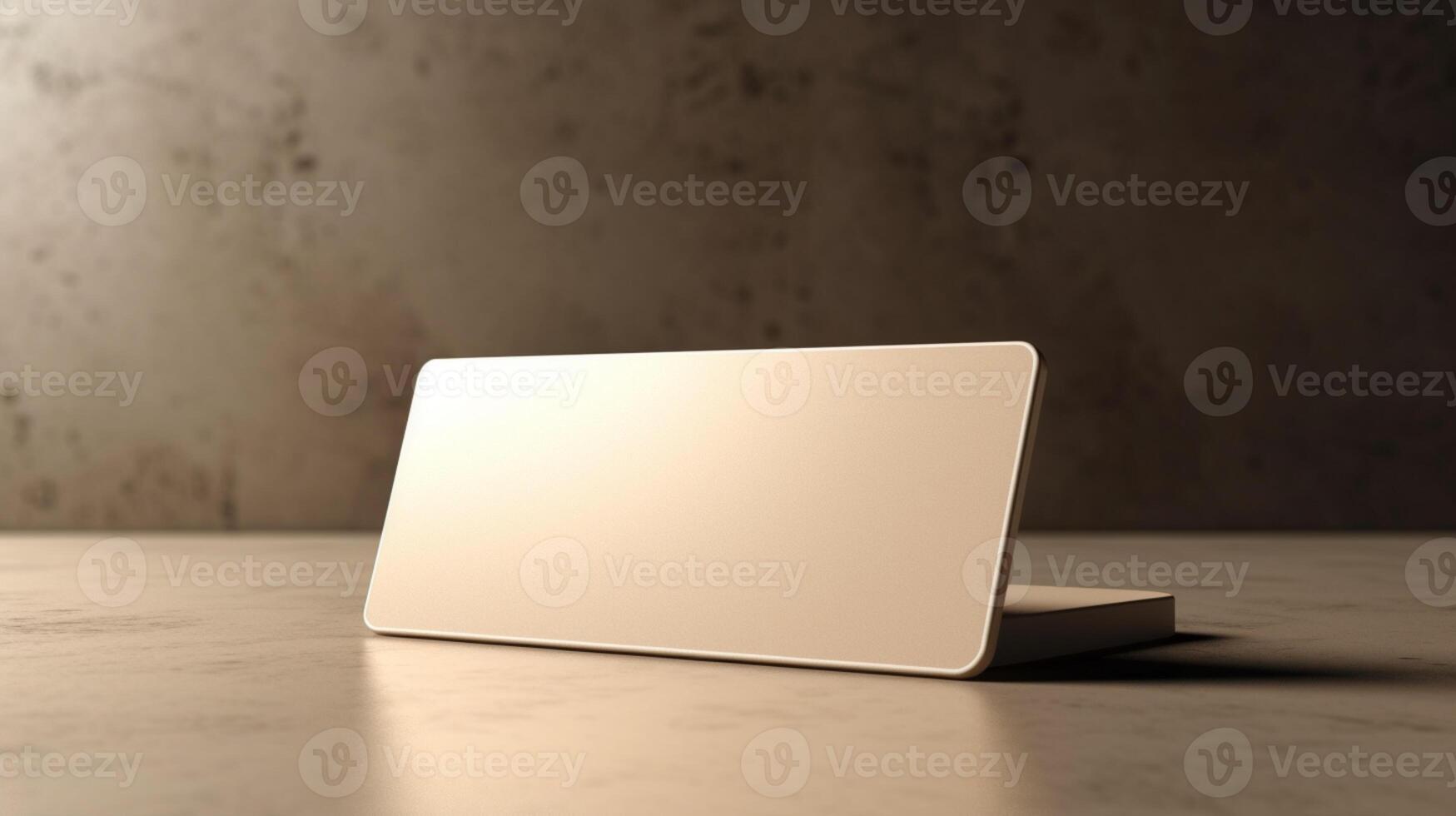 A neutral beige background brings out the richness of 3D visiting card mockup AI Generated photo