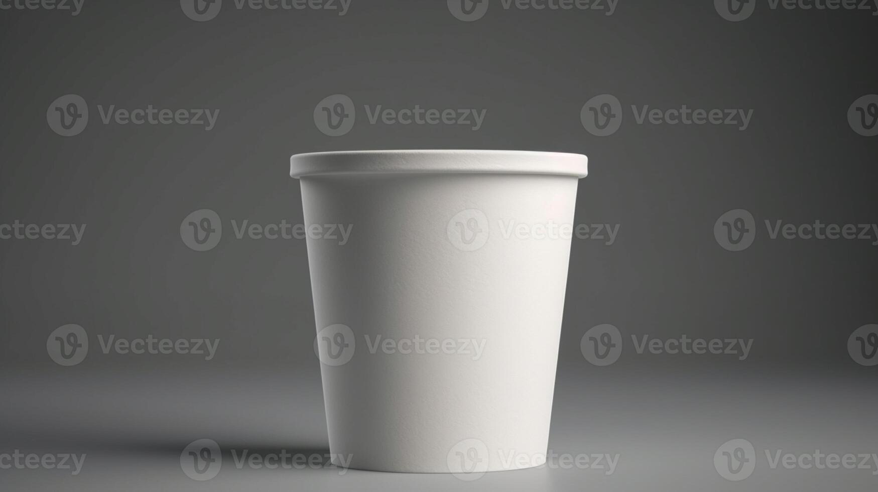 The neutral white background of this mockup emphasizes your designs on the ice cream paper cup AI Generated photo