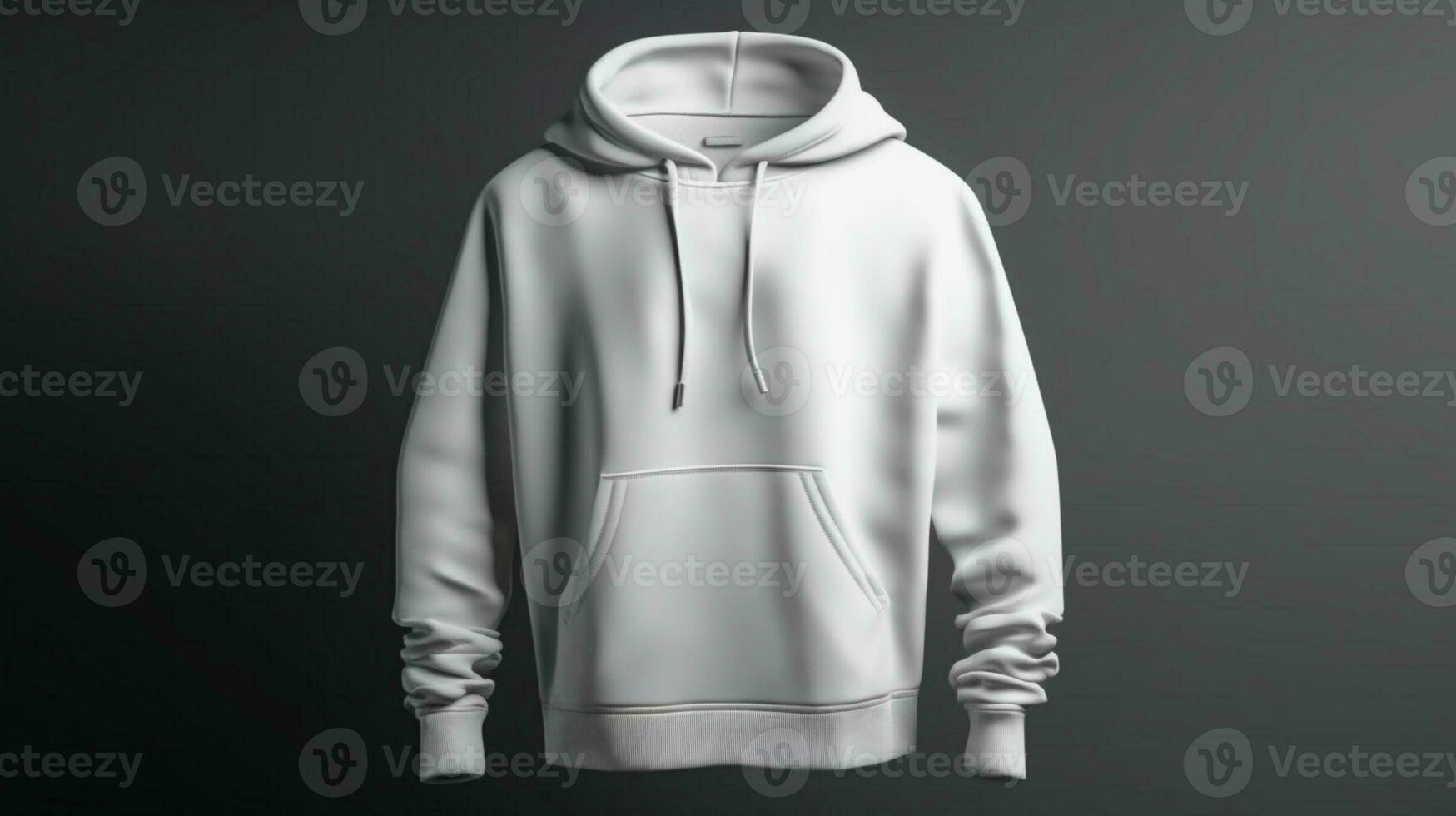 White hoodie mockup, empty and 3D, isolated on a plain background AI Generated photo