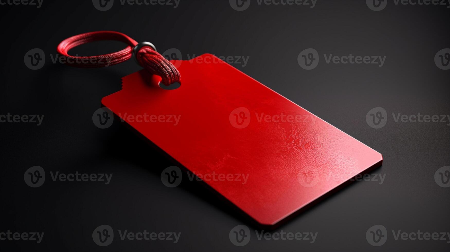 This blank label tag mockup in bold red is perfect for creating attention-grabbing branding photo
