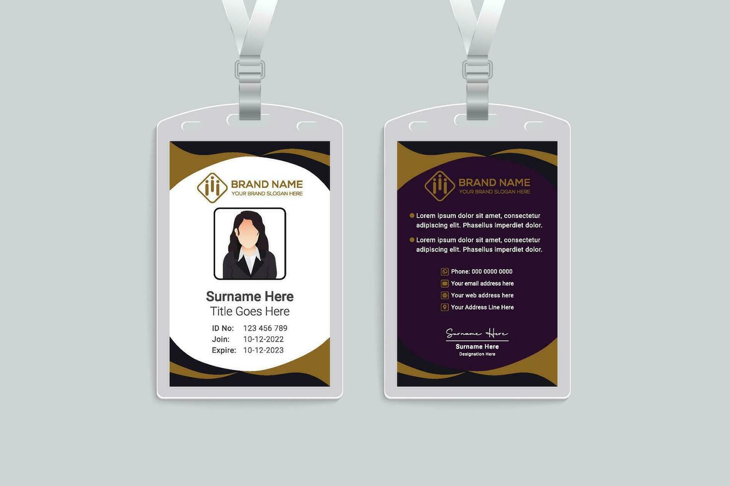 Corporate id card template vector