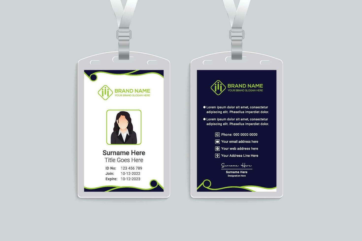 Simple id card template vector
