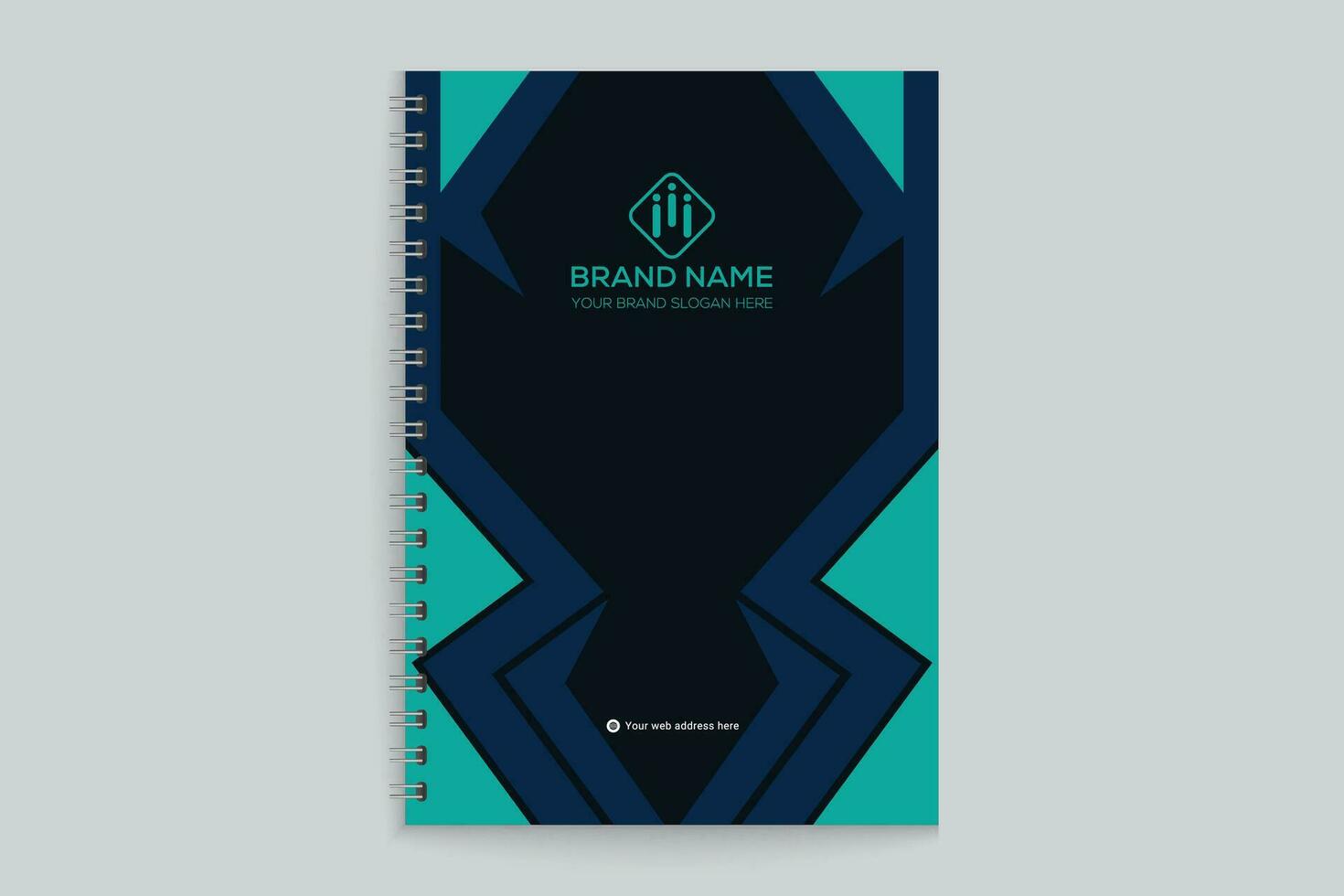 Professional notebook cover mockup vector