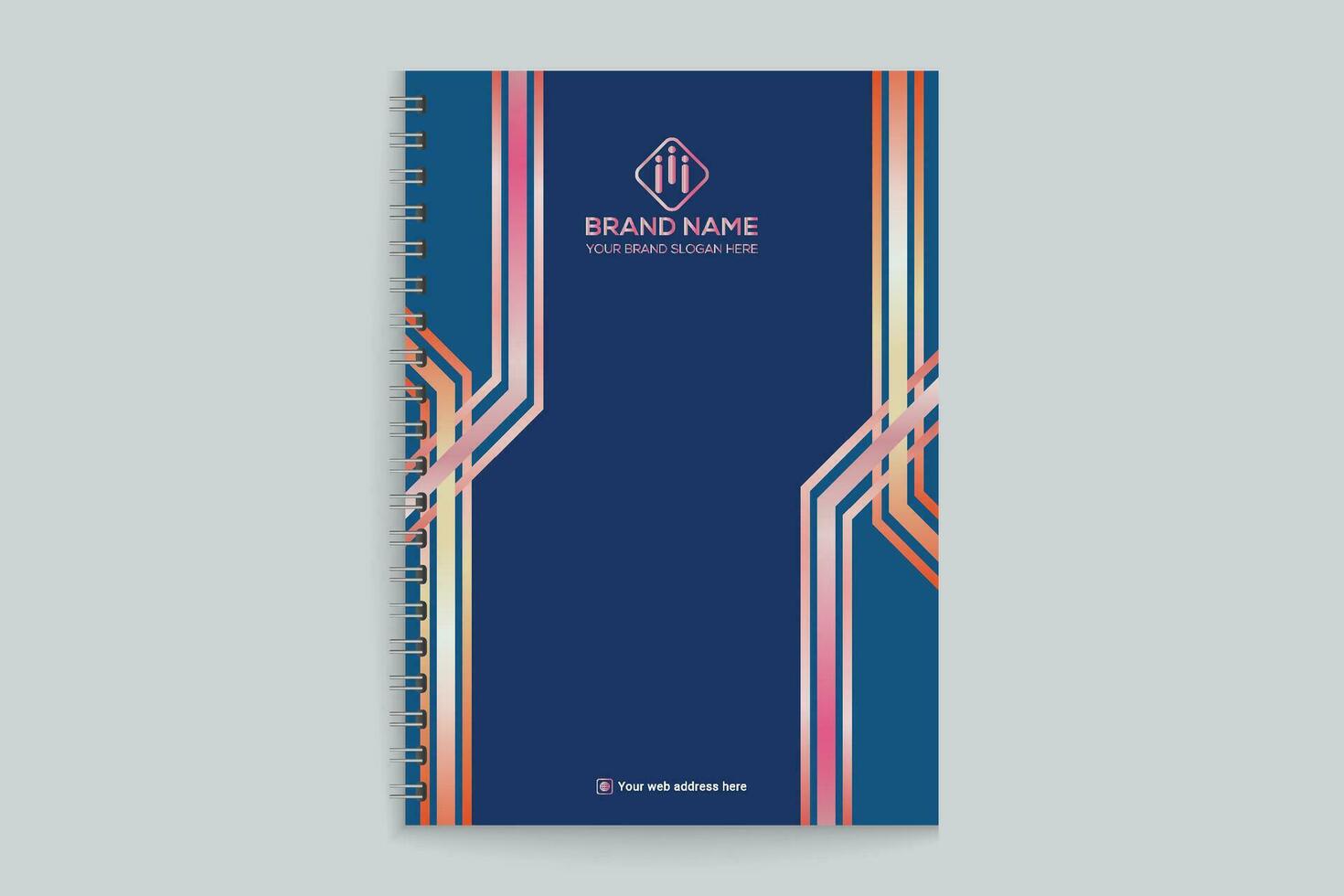 notebook cover design with blue color vector