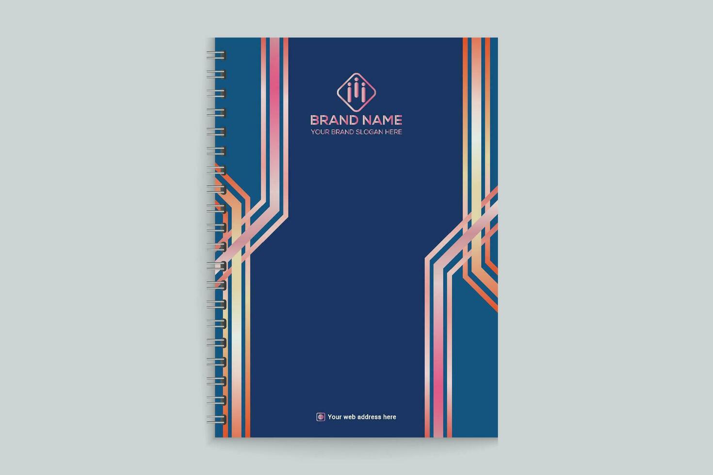 cuaderno cubrir diseño con azul color vector