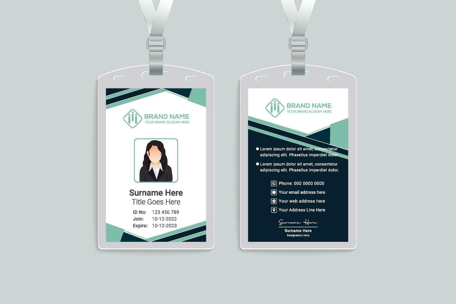 modern id card design template vector