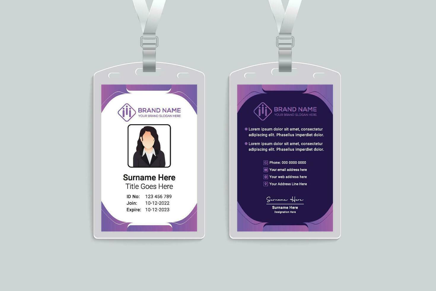 Corporate id card template vector