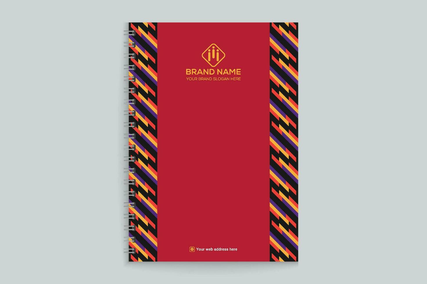 Red and black color notebook cover design vector
