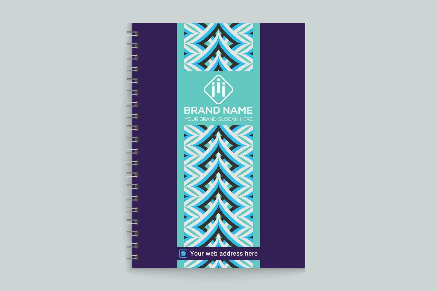 notebook cover design with blue color vector