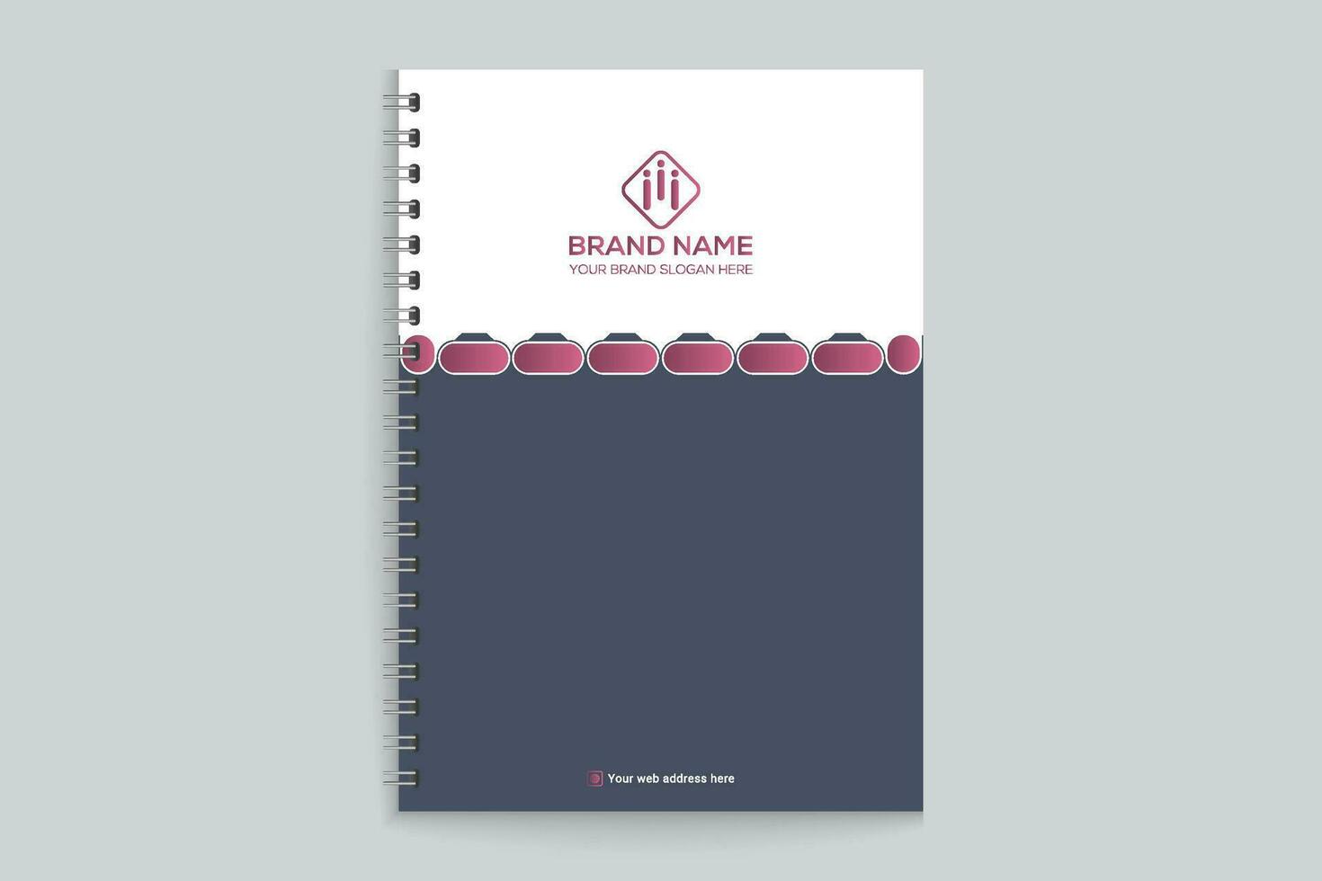Simple notebook cover template vector