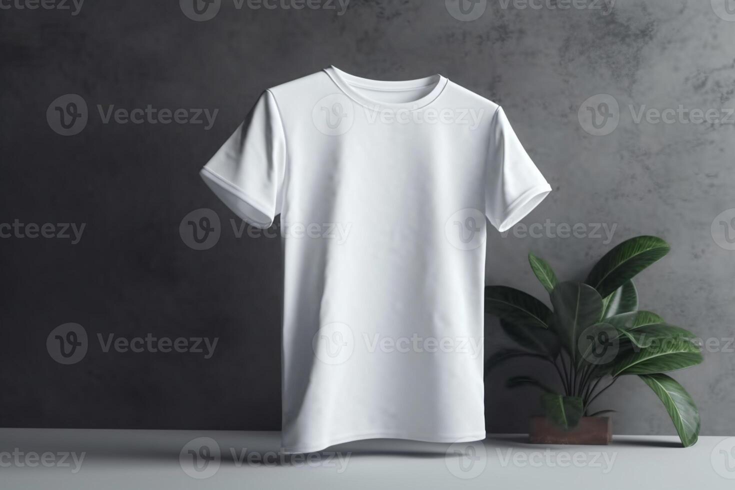 Understated Elegance, 3D Empty White T-Shirt Mockup with Minimalist Design,3d render photo