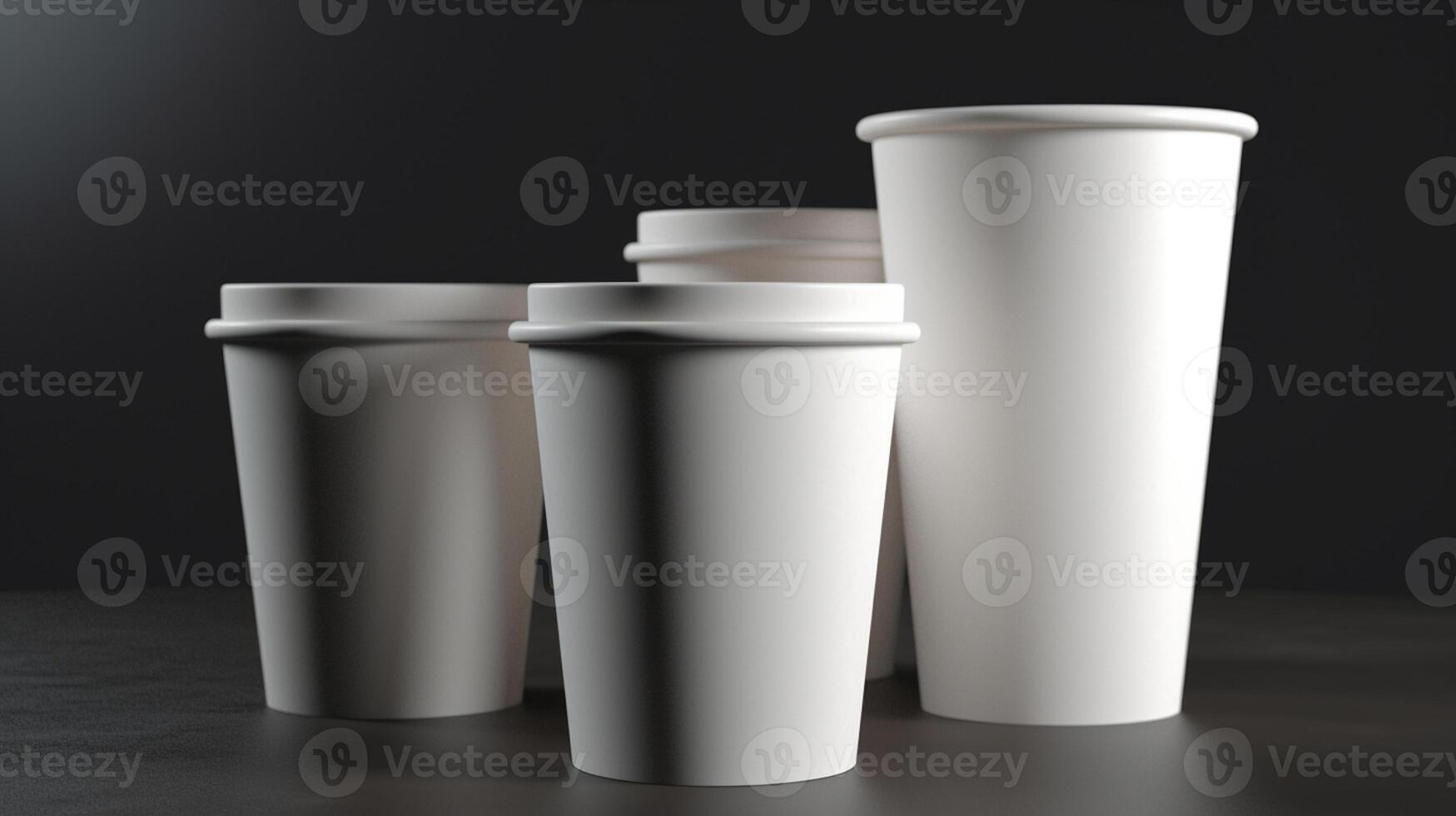 This simple blank stacked paper cups mockup in classic white is perfect for any branding approach photo