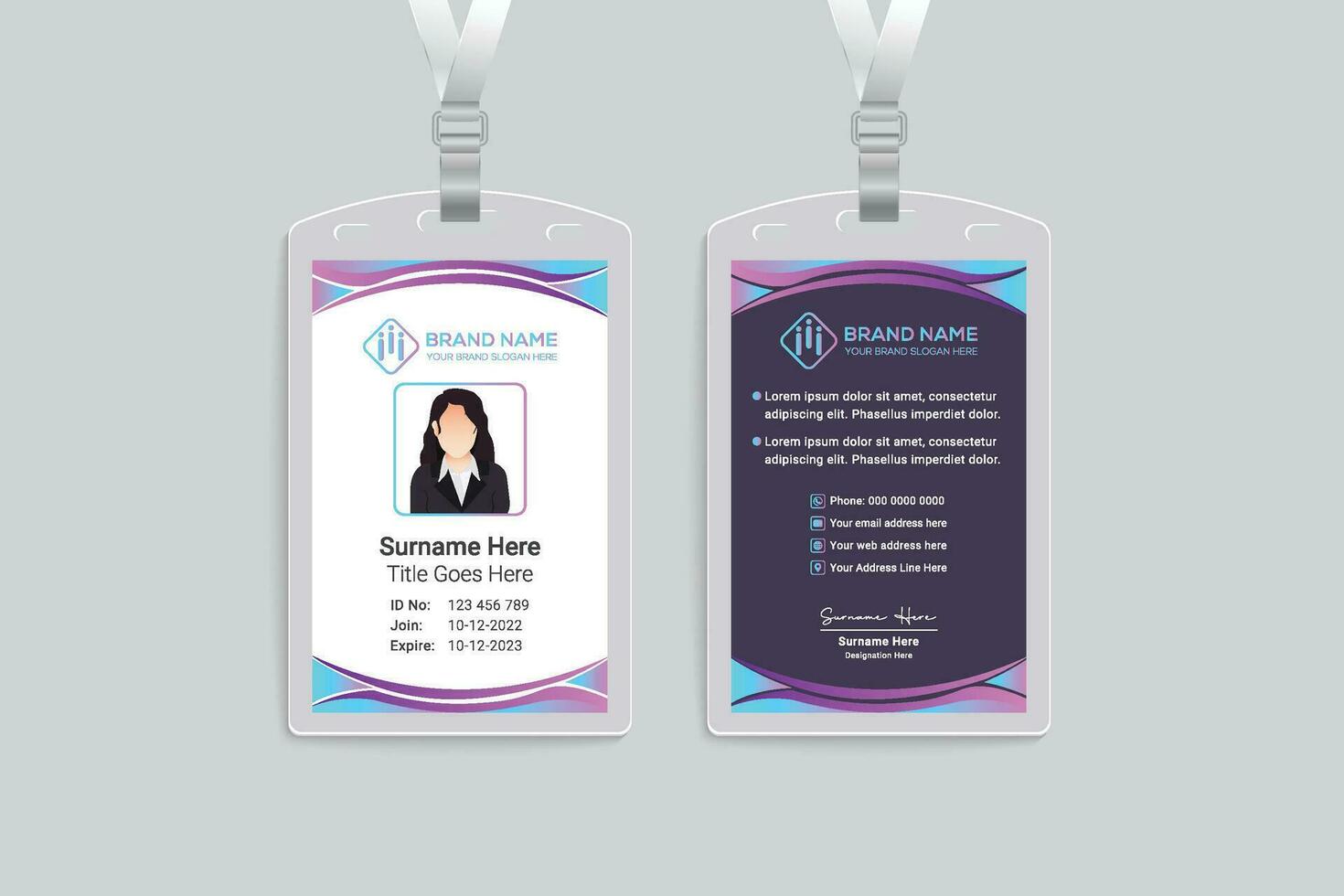 Simple id card template vector