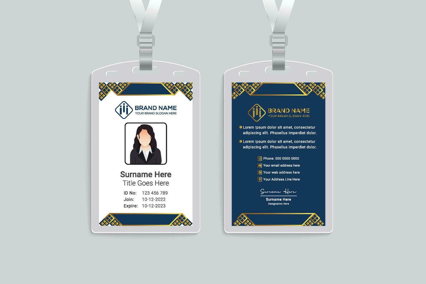 Simple id card template vector