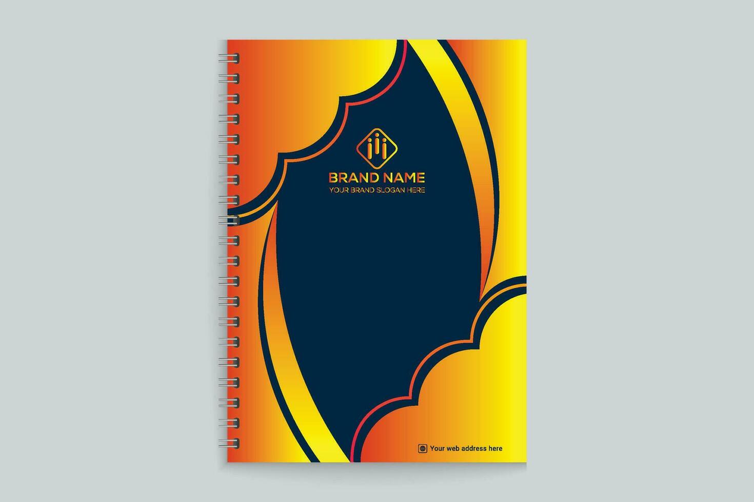 Gradient color  notebook cover template vector