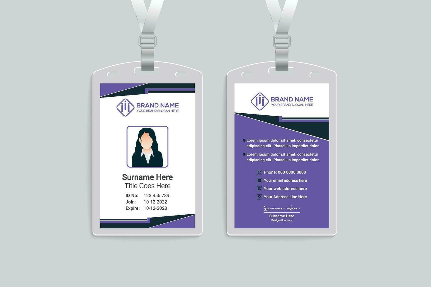 Modern professional id card design vector