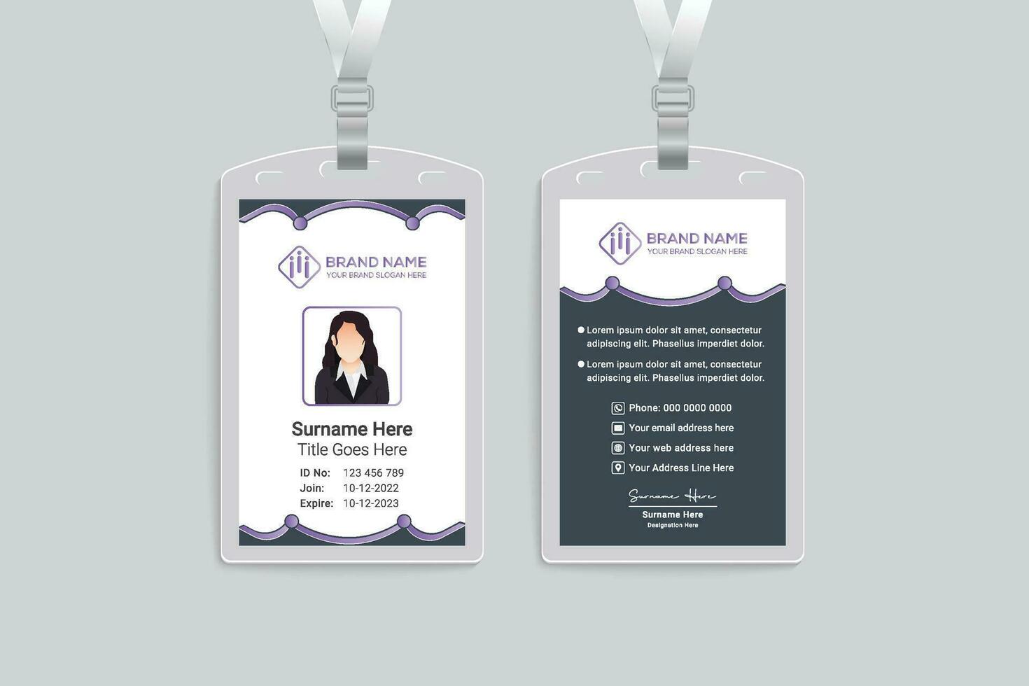 Modern professional id card design vector