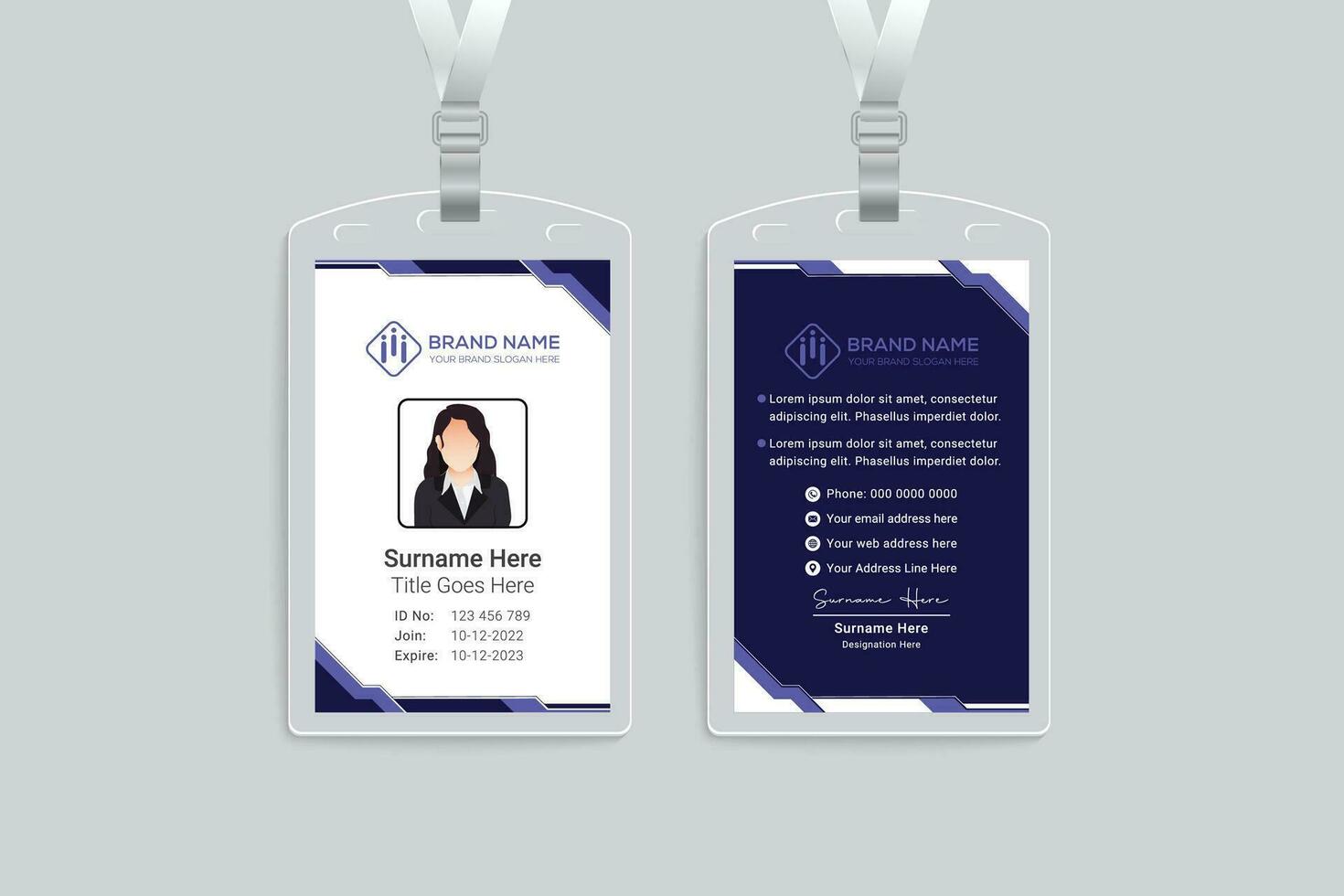 Simple id card template vector