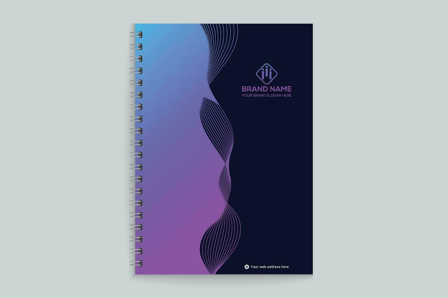 Gradient   notebook cover template design vector