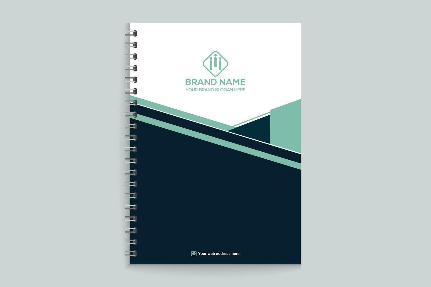 Professional notebook cover mockup vector