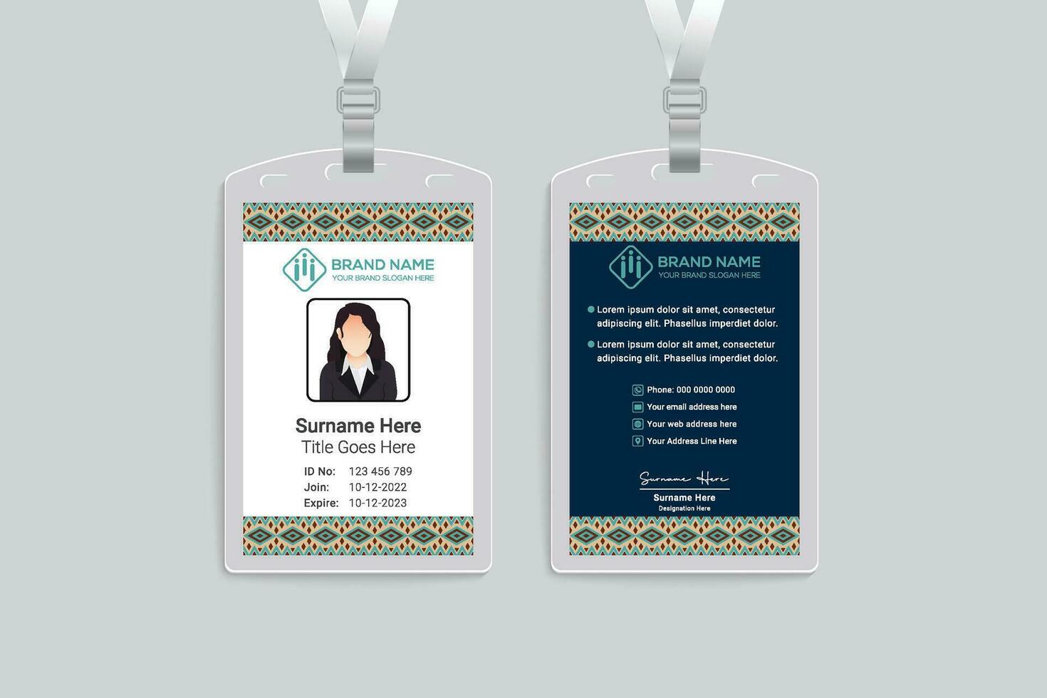 Simple id card template vector