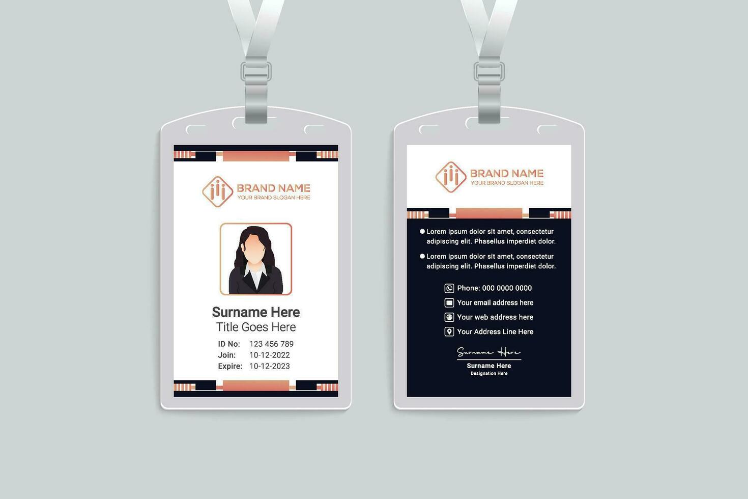 Simple id card template vector