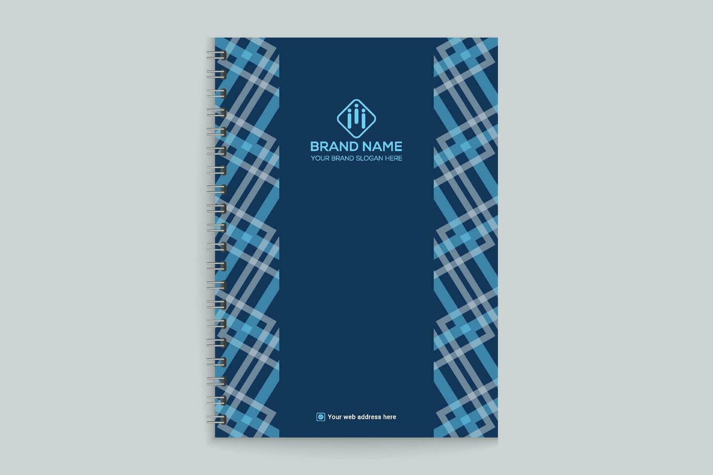 notebook cover design with blue color vector