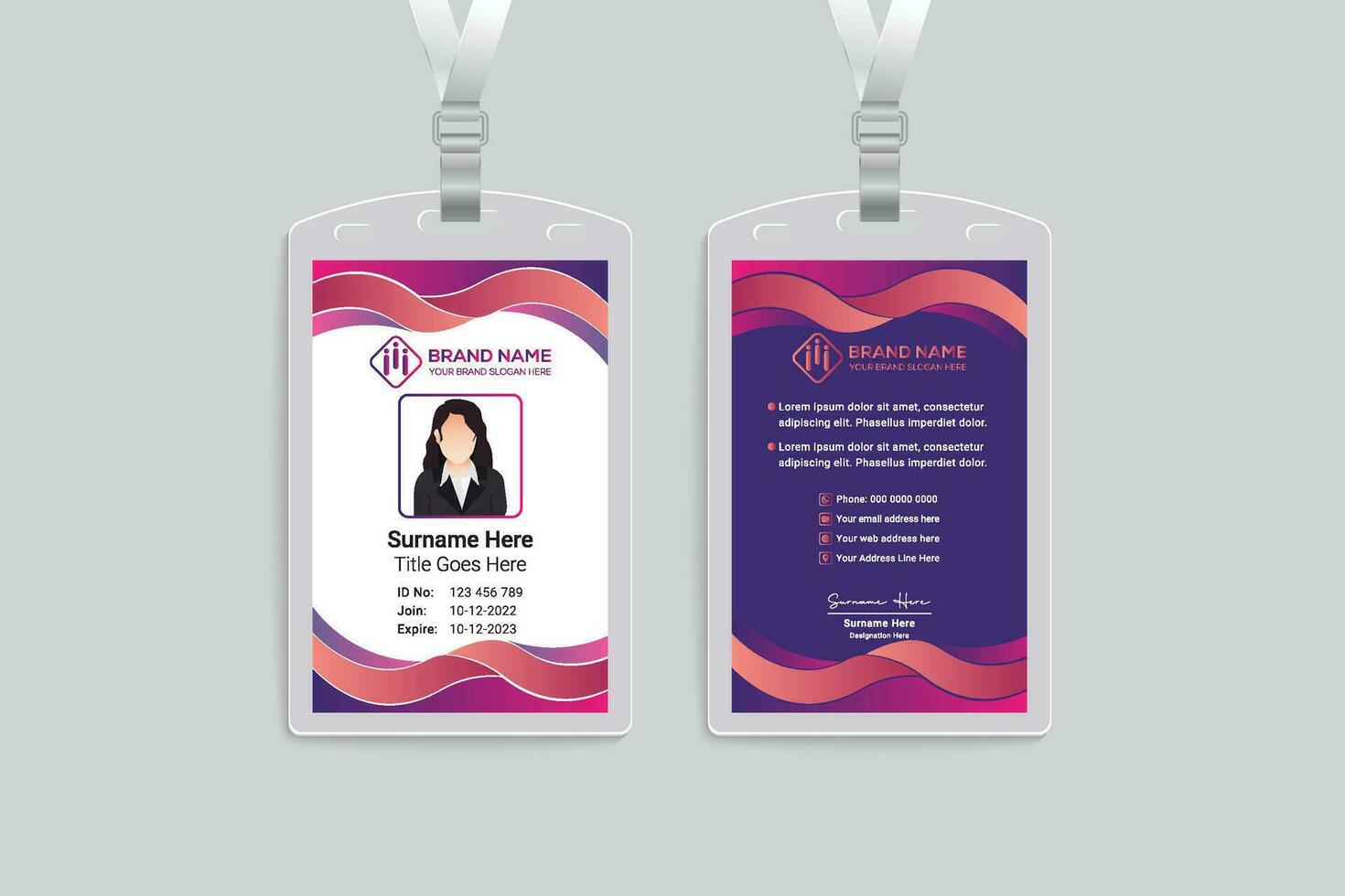 Simple id card template vector