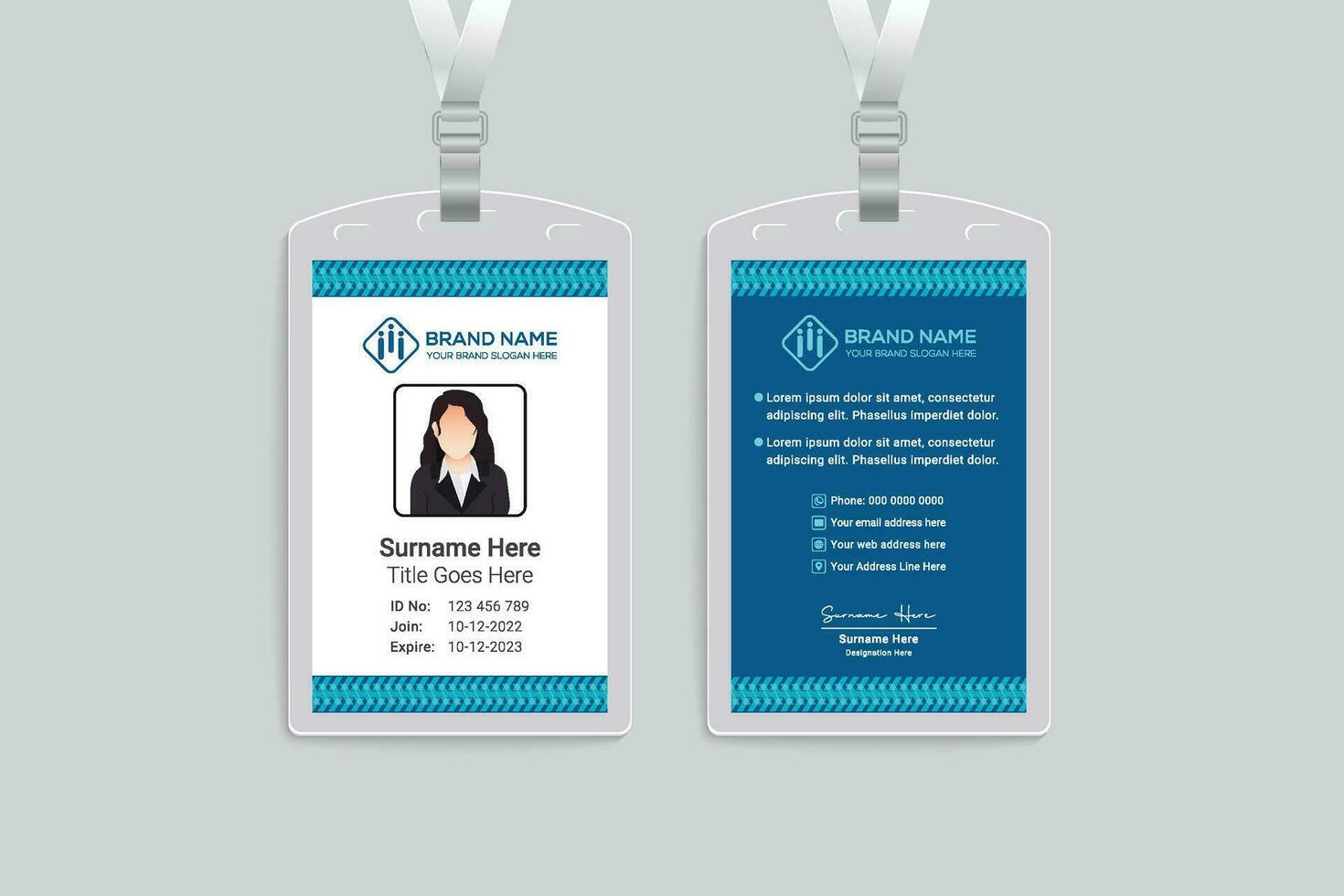 Company id card design and blue color vector