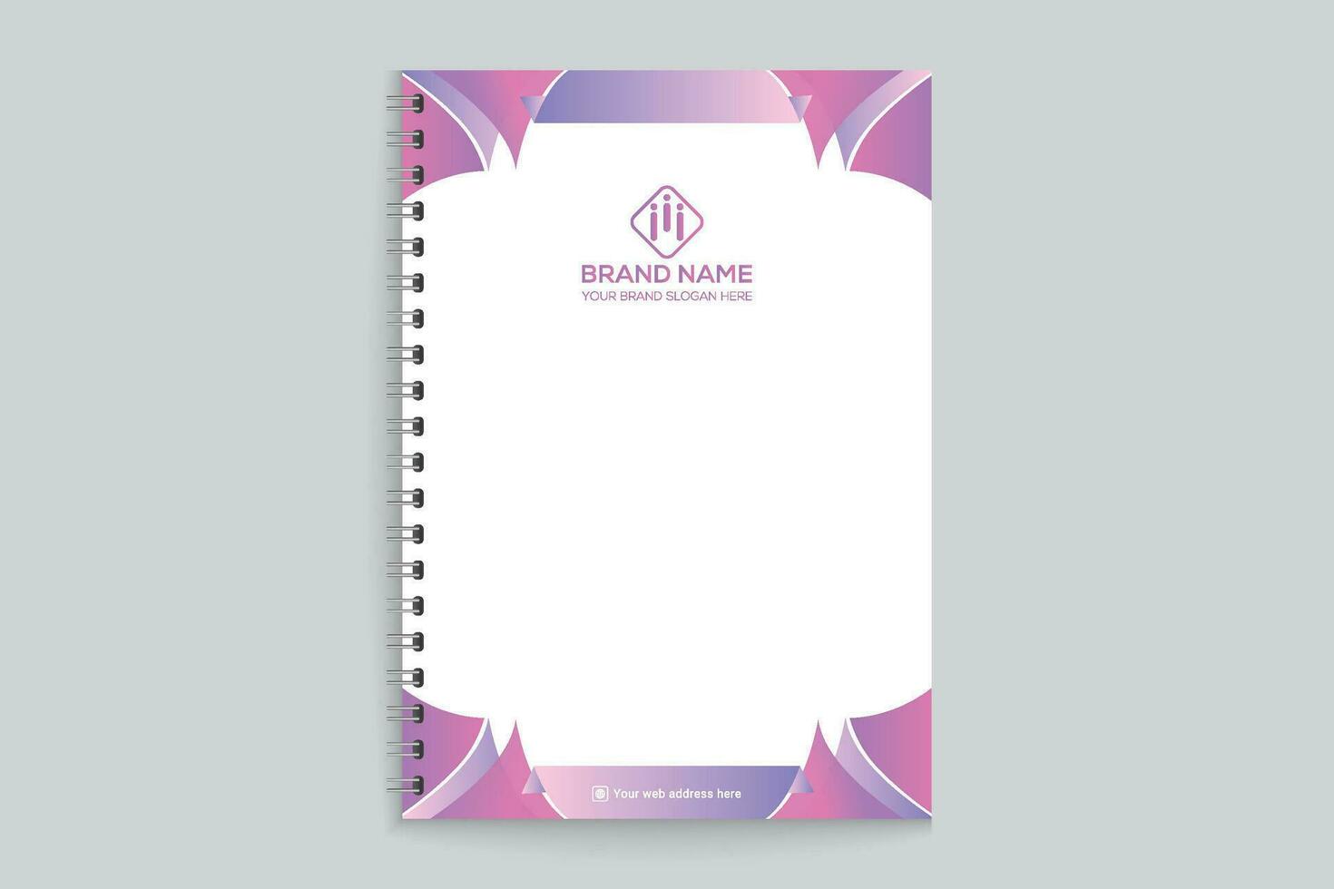 Gradient color  notebook cover template vector