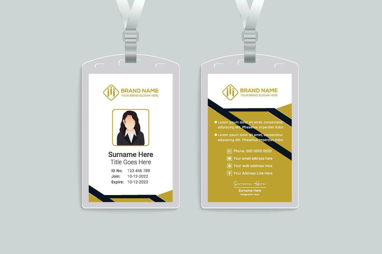 green elegant corporate id card design vector