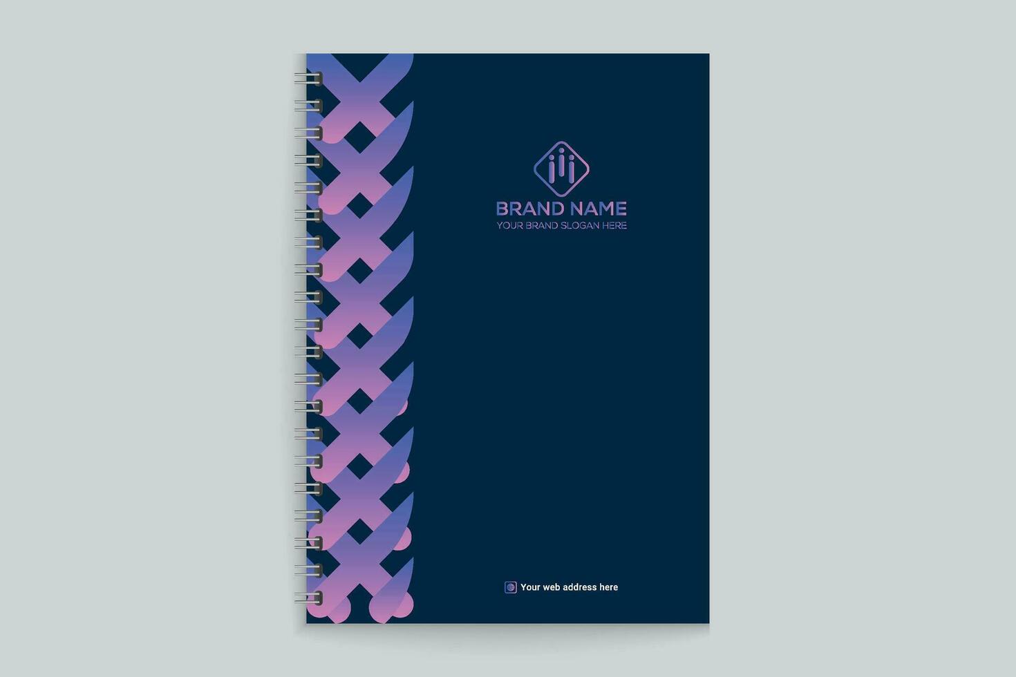 Gradient color  notebook cover template vector