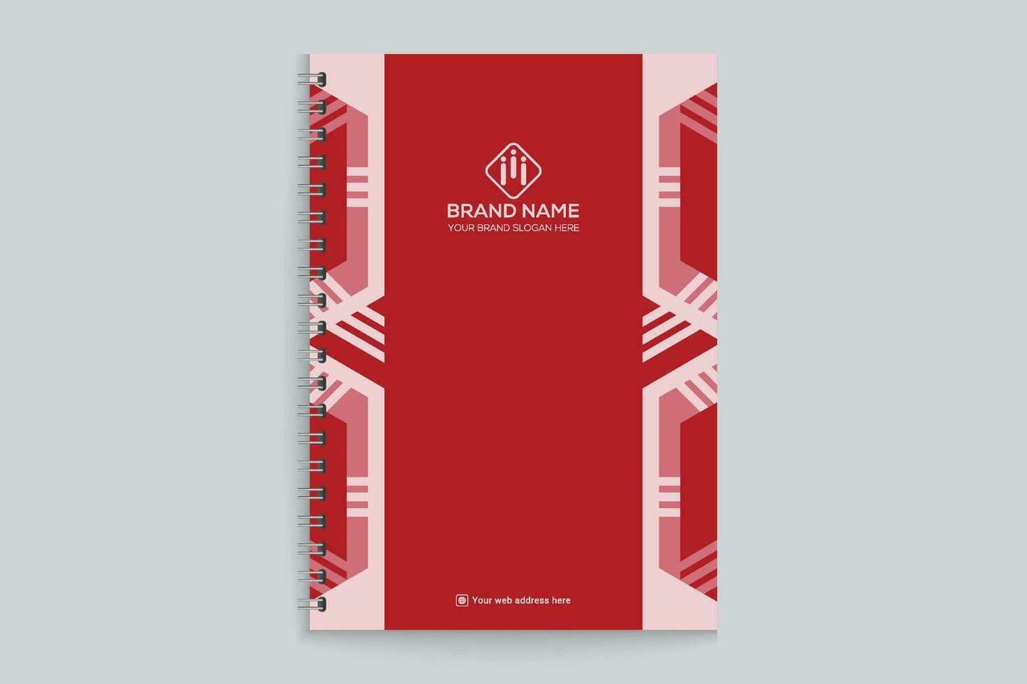 Red  color notebook cover design vector
