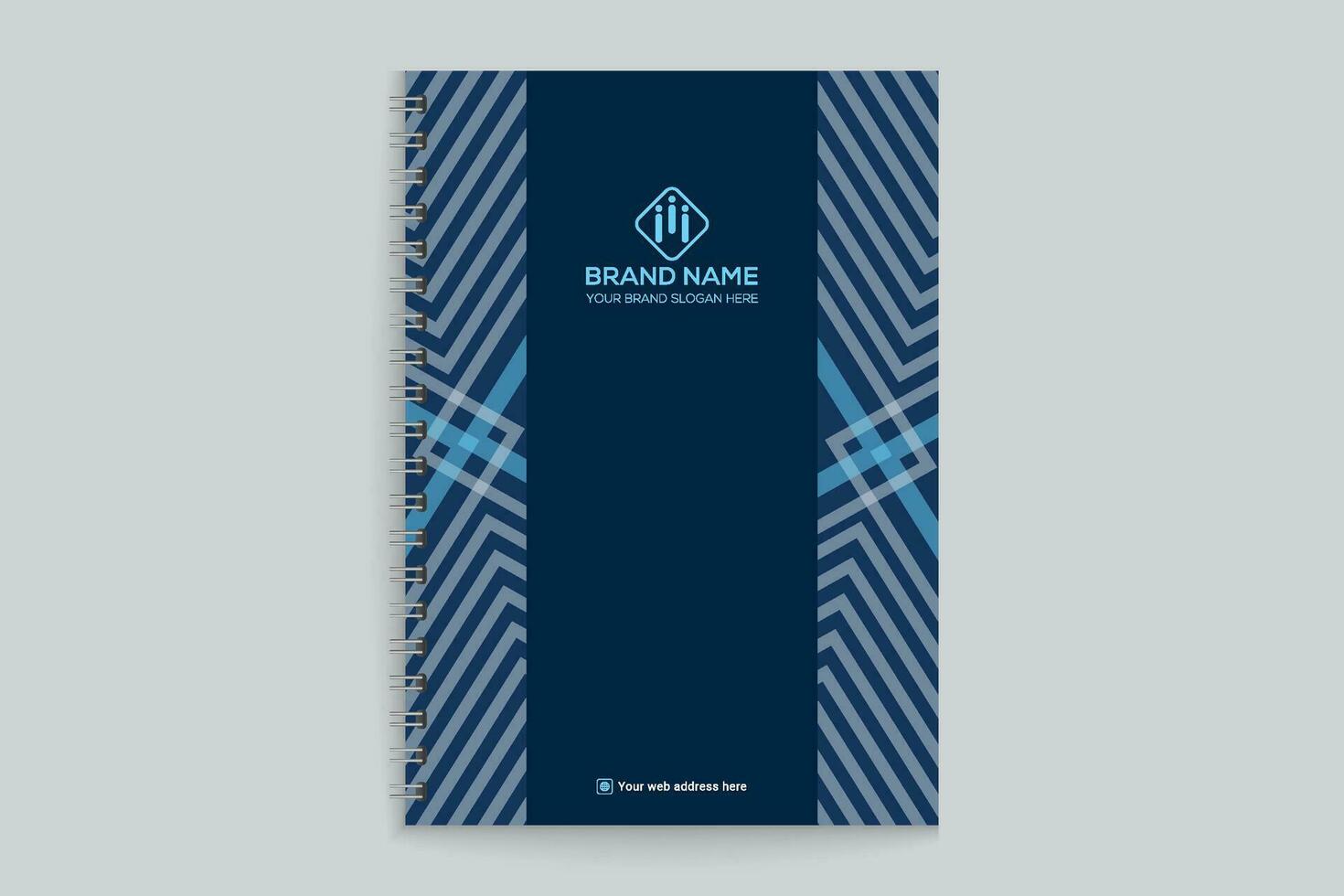 notebook cover design with blue color vector