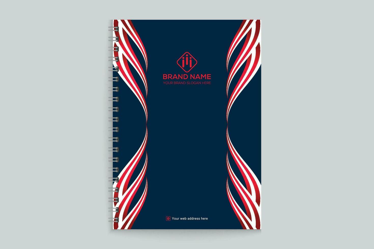 Corporate red and black color notebook cover design vector