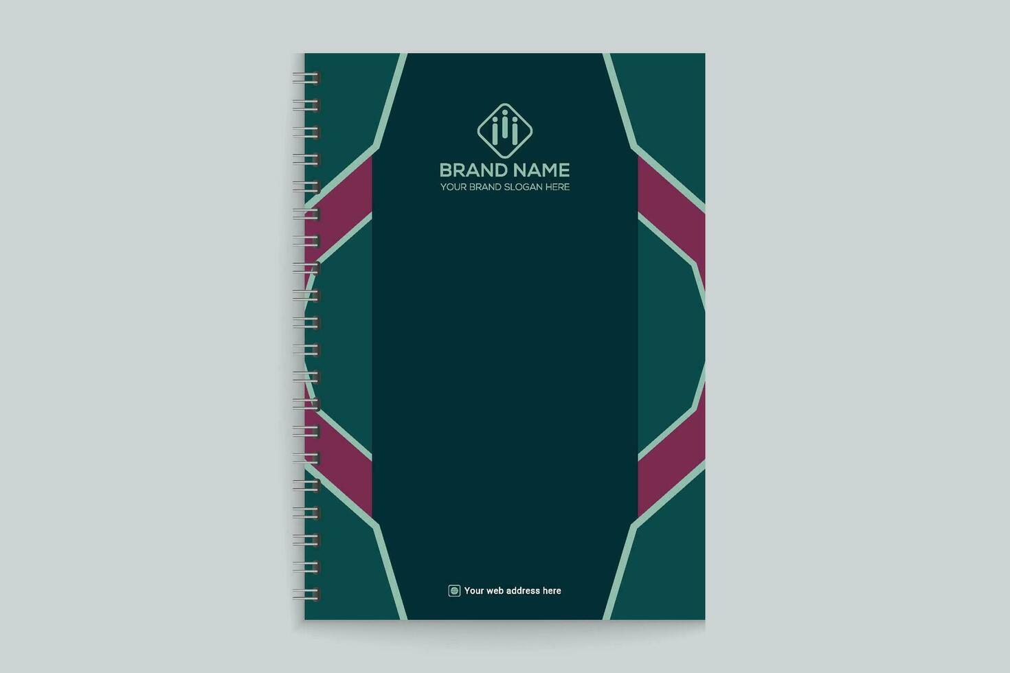Clean style modern notebook cover template vector