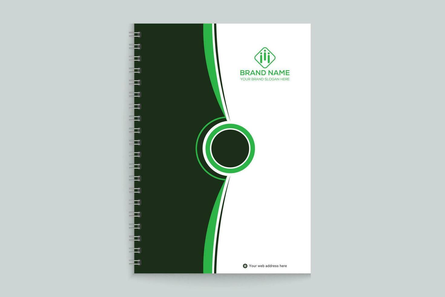 Corporate  green color notebook cover design vector