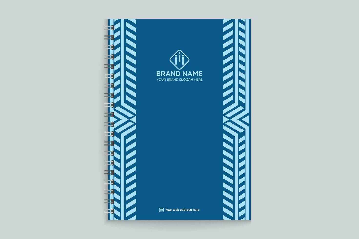 Blue color notebook cover design vector