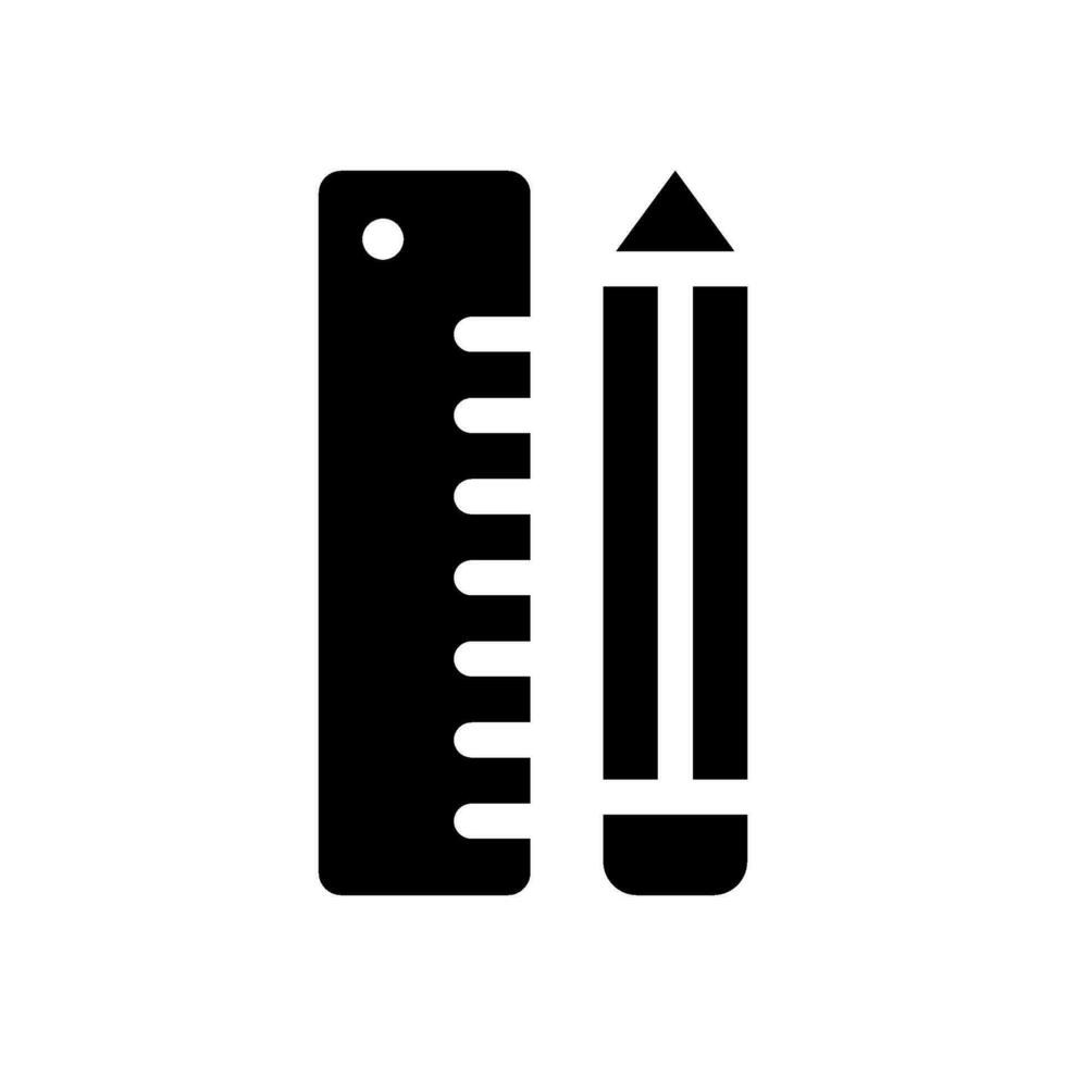 Pencil And Ruler Icon Vector Symbol Design Illustration