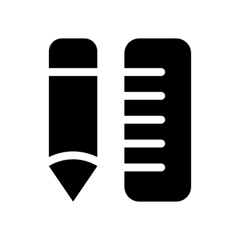 Pencil And Ruler Icon Vector Symbol Design Illustration