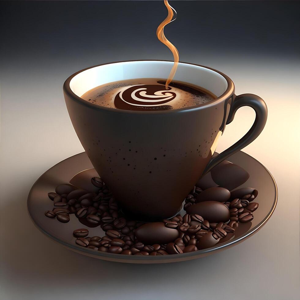 Coffee cup and beans Image photo