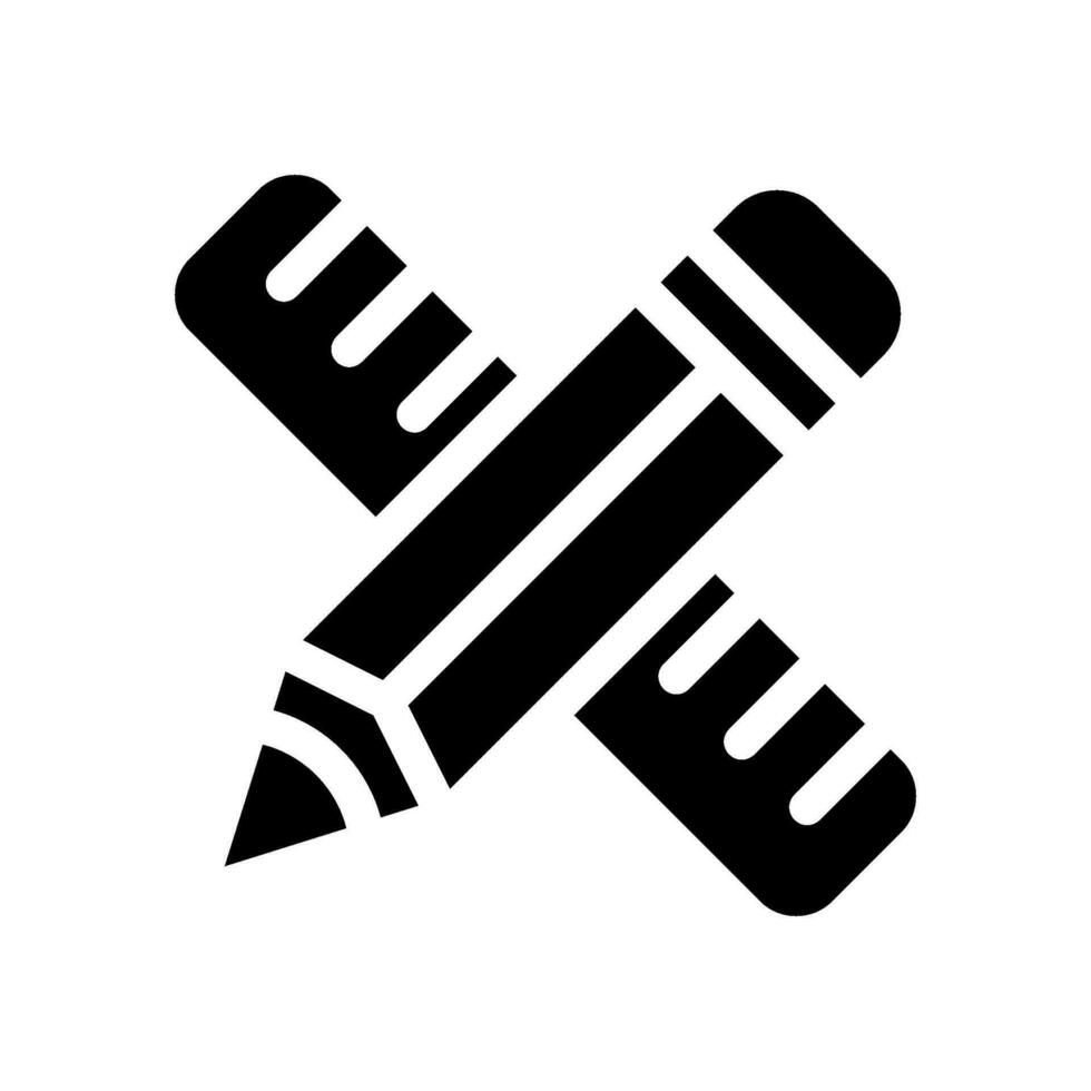 Pencil And Ruler Icon Vector Symbol Design Illustration