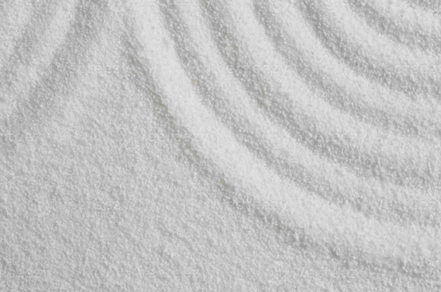 Zen garden with line pattern in white sand in Japanese style, Sand texture with the wave parallel lines pattern,Harmony,Meditation,Zen like concept photo